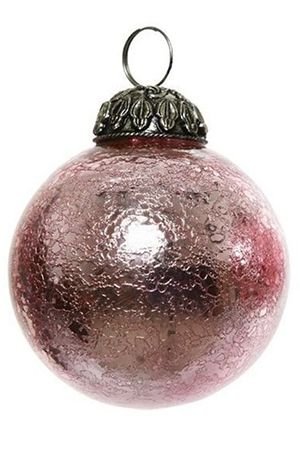 Ёлочный шар ГРАВЕНСТЕН, стекло, нежно-розовый, 10 см, Kaemingk (Decoris)