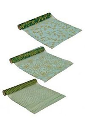 Ткань для декорирования ИЗЯЩНЫЙ ОРНАМЕНТ, тёмно-зелёная, 35x200 см, разные модели, Kaemingk