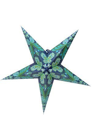 Подвесная звезда-плафон САТОРИ голубая, 60 см, белый кабель, цоколь Е14, Kaemingk