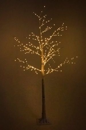 Светящееся дерево БЕРЁЗКА, 400 тёплых белых микро LED-огней, 150 см, уличное, Kaemingk