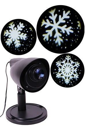 Светодиодный проектор ШАР СО СНЕЖИНКАМИ, холодные белые LED-огни, проекция на 16 м2, 10x11x19 см, уличный, Kaemingk