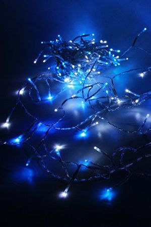 Светодиодная гирлянда НИТЬ ОБЪЕМНАЯ, 240 белых/синих LED ламп, 18+5 м, прозрачный PVC провод, контроллер, уличная, Kaemingk (Lumineo)