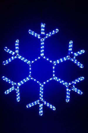 Светодиодная СНЕЖИНКА КЛАССИЧЕСКАЯ, дюралайт, синие LED-огни, 50 см, уличная, BEAUTY LED