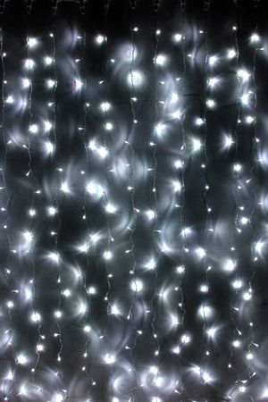 Гирлянда штора Quality Light 2*3 м, 600 холодных белых LED ламп, мерцание, прозрачный ПВХ, соединяемая, IP20, BEAUTY LED