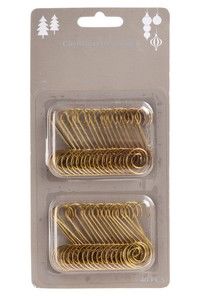 Крючки для елочных украшений, золотые, 4.5 см, набор 40 шт., Koopman International