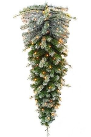 Хвойная ЛЮСТРА - ГИРЛЯНДА КАПЛЯ заснеженная, 288 теплых белых LED-ламп, (хвоя - леска+PVC), 2.7 м, Triumph Tree