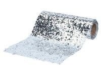 Ткань-лента для декорирования БРИЛЛАР, с пайетками, серебряная, 14x250 см, Koopman International