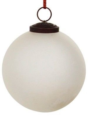 Винтажный шар ТЕНЕРЕЦЦА БЬЯНКА, стекло, прозрачно-белый, матовый, 10 см, SHISHI