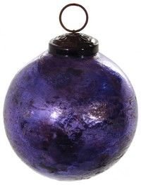 Винтажный ёлочный шар ДЖОЛЭНДА, стекло, фиолетовый, 7.5 см