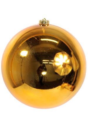 Пластиковый шар глянцевый, цвет: насыщенно-золотой, 140 мм, Kaemingk