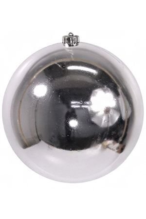 Пластиковый шар глянцевый, цвет: серебряный, 140 мм, Kaemingk