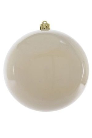 Пластиковый шар глянцевый, цвет: белая шерсть, 140 мм, Winter Deco