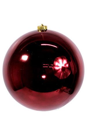 Пластиковый шар глянцевый, цвет: бордовый, 140 мм, Winter Deco