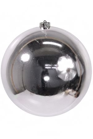 Пластиковый шар глянцевый, цвет: серебряный, 200 мм, Kaemingk