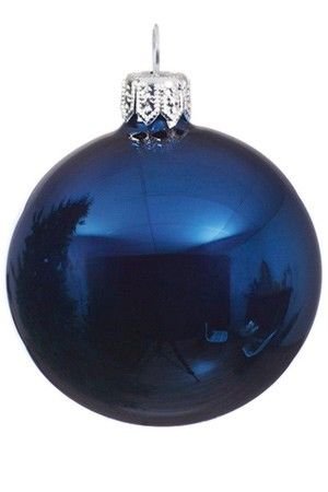 Елочный шар ROYAL CLASSIC стеклянный, глянцевый, цвет: синий, 150 мм, Kaemingk