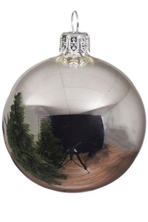 Елочный шар ROYAL CLASSIC стеклянный, глянцевый, цвет: серебряный, 150 мм, Kaemingk