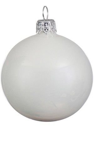 Елочный шар ROYAL CLASSIC стеклянный, глянцевый, цвет: белый, 150 мм, Kaemingk