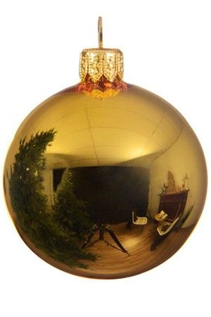 Елочный шар ROYAL CLASSIC стеклянный, глянцевый, цвет: золотой, 150 мм, Kaemingk