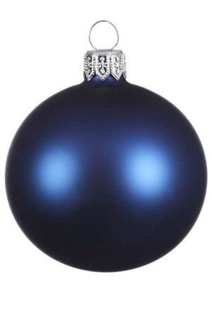Елочный шар ROYAL CLASSIC стеклянный, матовый, цвет: синий, 150 мм, Kaemingk