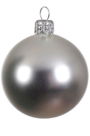 Елочный шар ROYAL CLASSIC стеклянный, матовый, цвет: серебряный, 150 мм, Kaemingk