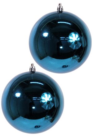 Набор однотонных пластиковых шаров глянцевых, цвет: синий, 120 мм, упаковка 2 шт., Ели PENERI