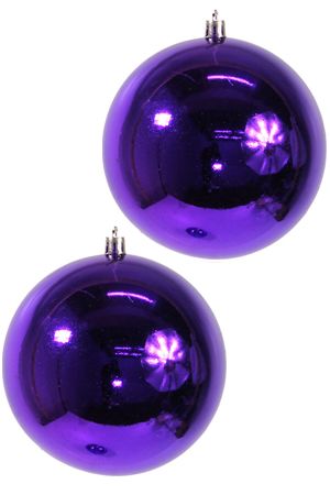 Набор однотонных пластиковых шаров глянцевых, цвет: фиолетовый, 120 мм, упаковка 2 шт., Ели PENERI