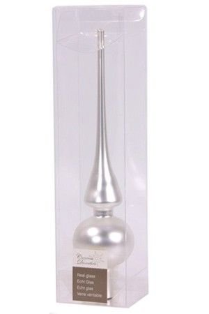 Елочная верхушка ROYAL CLASSIC, стеклянная, матовая, цвет: серебряный, 260 мм, Kaemingk