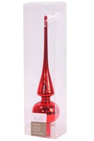 Елочная верхушка ROYAL CLASSIC, стеклянная, глянцевая, цвет: красный, 260 мм, Kaemingk