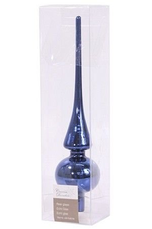 Елочная верхушка ROYAL CLASSIC, стеклянная, глянцевая, цвет: синий, 260 мм, Kaemingk