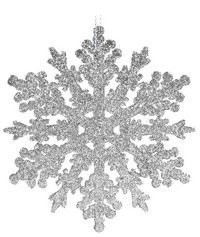 Набор снежинок НЕЖНЫЕ ИСКОРКИ, пластик, серебряный, 10 см (4 шт.), Koopman International