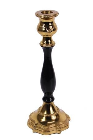 Канделябр МАЛЬМЕЗОН, на одну свечу, чёрный с золотом, 23 см, Koopman International