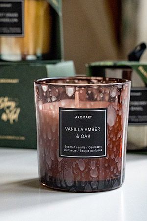 Свеча ароматическая STAY WILD - ваниль и дуб в стеклянном стакане, 8 см, Koopman International