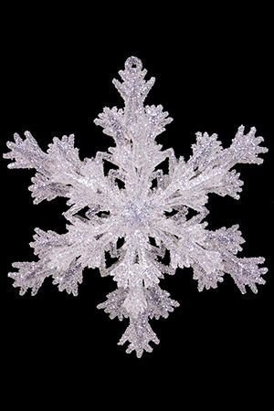 Снежинка ПУШИСТЫЕ ЛУЧИКИ, акрил, светло-серебристая, 12.7 см, Forest Market