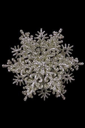 Снежинка КЛАССИКА объемная (3D), глиттер, шампань, 12 см, Морозко