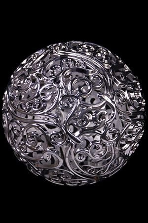Шар АЖУРНЫЙ МЕТАЛЛИЗИРОВАННЫЙ, серебряный, 100 мм, Морозко