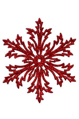 Снежинка МОРОЗКО-2 АЖУРНАЯ эконом, красный, 12 см, (набор 8 шт.), Снегурочка