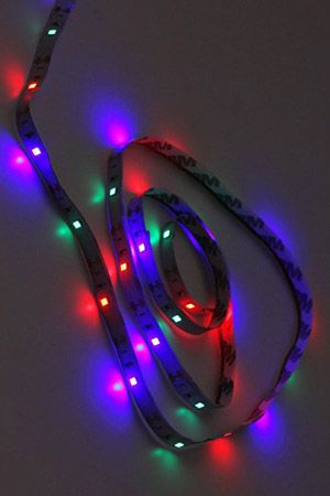 Светодиодная лента LED STRIP на липучке, 30 разноцветных LED-огней, 1 м, батарейки, Koopman International