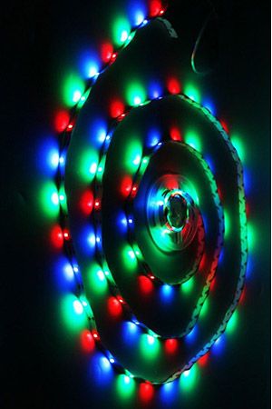 Светодиодная лента LEDSTRIP на липучке, 90 разноцветных LED-огней, 3 м, батарейки, Koopman International