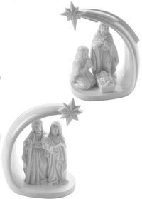 Рождественский вертеп СВЯТОЕ СЕМЕЙСТВО, керамика, белая, 14 см, разные модели, Koopman International