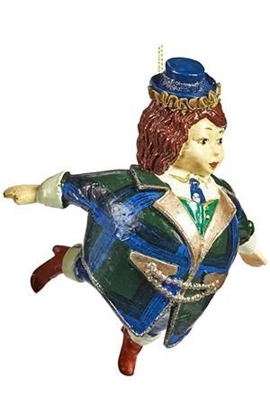 Ёлочная игрушка МИССИС БЛОМФИЛД в сине-зелёном пальто, полистоун, 13 см, подвеска, Goodwill