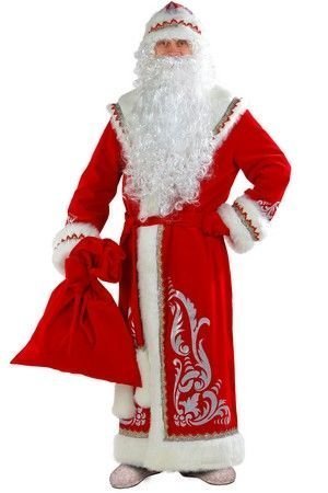Костюм Деда Мороза с аппликацией красный, размер 54-56, Батик