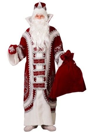 Костюм Деда Мороза Купеческий бордовый, размер 54-56, Батик