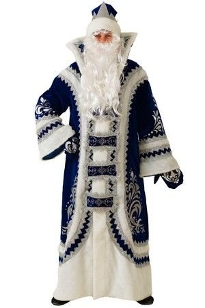 Костюм Деда Мороза Купеческий синий, размер 54-56, Батик