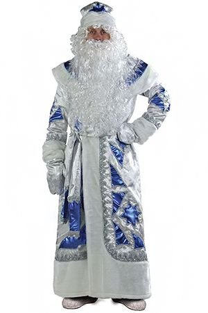 Костюм Деда Мороза серебряно-синий, размер 54-56, Батик