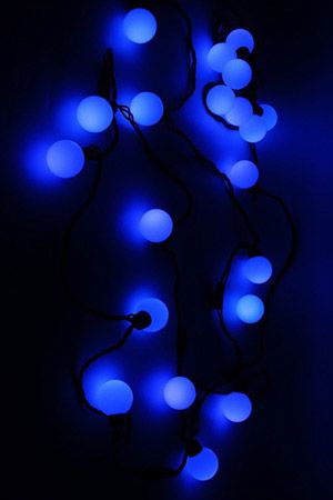 Светодиодная гирлянда Большие Шарики 40 мм 20 синих LED ламп 5 м, черный ПВХ, соединяемая, IP54, Rich LED