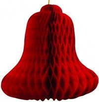 Набор подвесных бумажных колокольчиков, 36 см, красный, Peha Magic