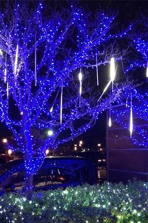 Гирлянды на дерево Клип Лайт Quality Light 30 м, 300 синих LED ламп, с мерцанием, прозрачный ПВХ, IP44, BEAUTY LED