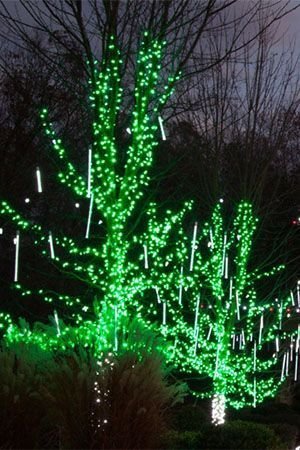Гирлянды на дерево Клип Лайт Quality Light 60 м, 600 зеленых LED ламп, с мерцанием, прозрачный ПВХ, IP44, BEAUTY LED