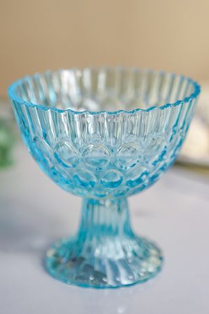 Креманка ГУРМЭ, стекло, цвет-голубой, 12x12x12.5 см, 380 мл, Kaemingk