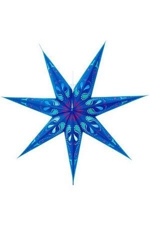 Подвесная звезда-плафон СИРИ (голубая), 70 см, белый кабель, цоколь Е14, STAR trading